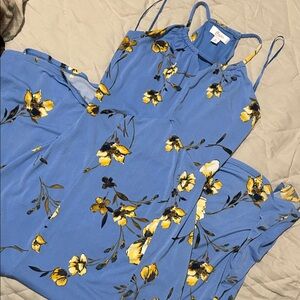 Blue Floral Sleeveless Dress Candies